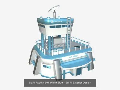 10 SciFi Facility B Collection - Sci Fi Exterior Design 3D Model Pack
