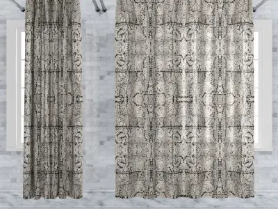 Crate and Barrel Shower Curtain collection 1 3D model