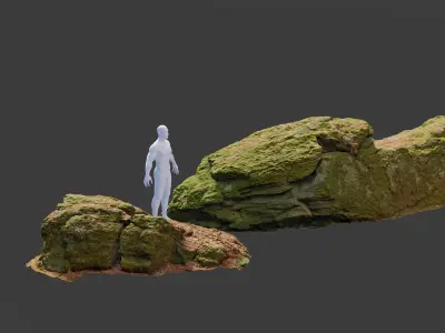 17x Rock Stone Scan Lowpoly Processed Mossy Forest Collection Low-poly 3D model