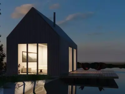 House by the lake 3D model