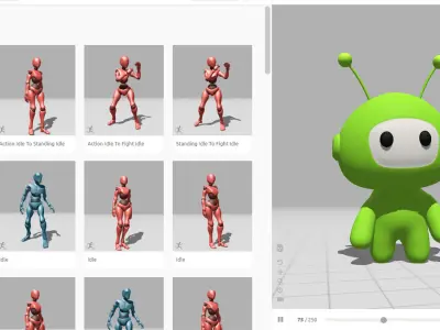 Low-Poly Character004 Alien Mascot Animated Low-poly 3D model