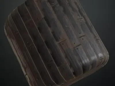 Weathered Vertical Wood Planks PBR Seamless Texture
