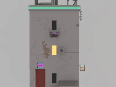 Cyberpunk city Low-poly 3D model