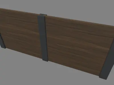 Low Poly Wooden Fence Low-poly 3D model