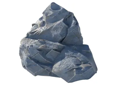 Blue rock  Low-poly 3D model