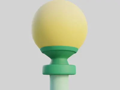 Cartoon Street Light 4 Low-poly 3D model