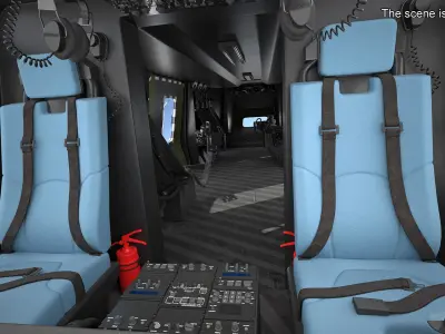  NH90 Army Multirole Helicopter Green Camo with Interior Rigged 