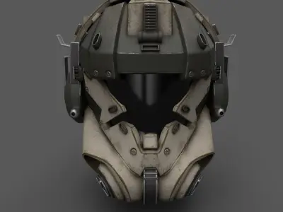 Scifi helmet ver 12 Low-poly 3D model