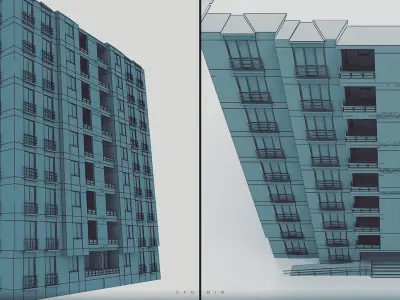 Apartment Project  Low-poly 3D model