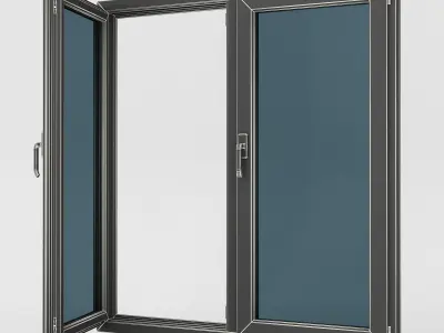 Plastic casement window 04 3D model