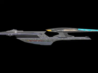 Star Trek Excelsior II-Class Starship Low-poly 3D model