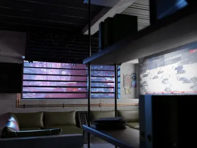 Cyberpunk Apartment v4 Scene 3D model