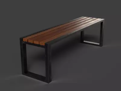 bench Free low-poly 3D model 6