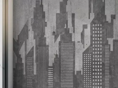 Industrial Concrete Skyline Wall Texture Texture