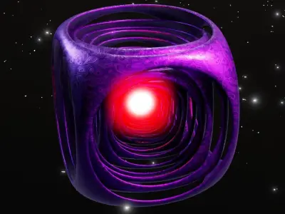 Abstract Cubic Animation Purple 3D model