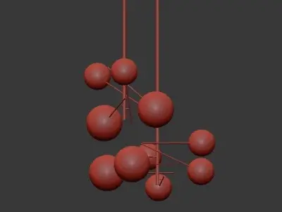 Bolle chandelier with balls hanging from it 3D model
