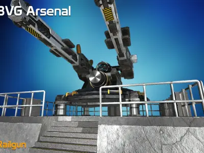 Railgun - HQ Low-poly 3D model