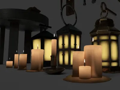 Dungeon Lights and Particles  Low-poly 3D model