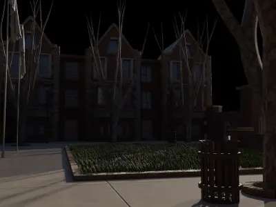 Haileybury College Low-poly 3D model