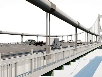 Fatih Sultan Mehmet Bridge - Istanbul - Turkey Low-poly 3D model