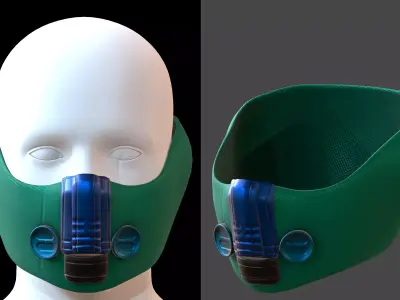 Gas mask helmet 3d model scifi Low-poly  Low-poly 3D model 326