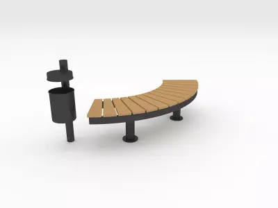 Bench Park 50 Low-poly 3D model