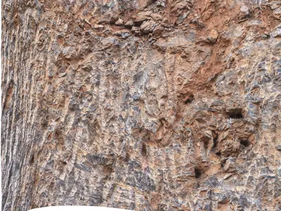 Stone Wall Rock Cliff  with 8K High ResolutionTexture CoronaVray 3D model