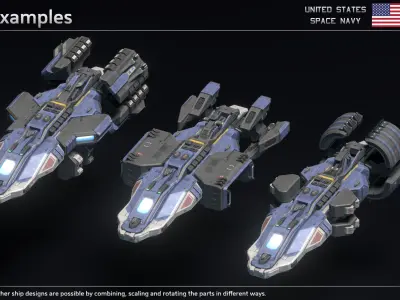 USSN Yorktown Class Carrier Low-poly 3D model