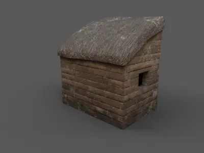 Old wall storage Low-poly 3D model