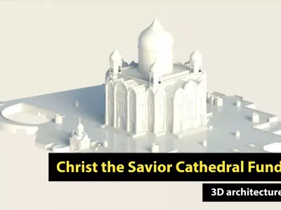 Christ the Savior Cathedral Fund Low-poly 3D model