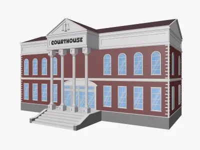 Cartoon Courthouse 3D model