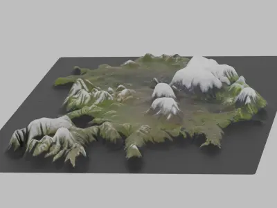 Iceland Map Country Low-poly 3D model