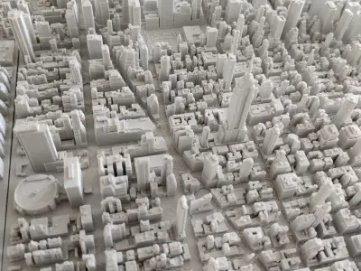 Midtown Manhattan NYC 3D print in parts including instructions 3D print model