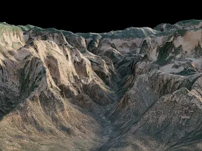 Kolob canyon in Zion National Park 3d terrain 3D model