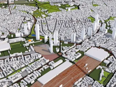 Frankfurt City of Germany Low-poly 3D model