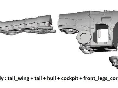 Dark Techno Odonatopter Gunship 3D print model