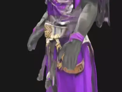 Dark Mystic Warrior High-Detail 3D Character 3D print model