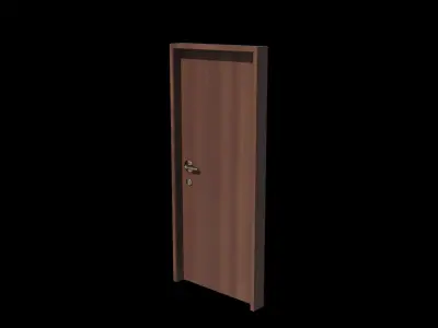 Wood door tall 3D model