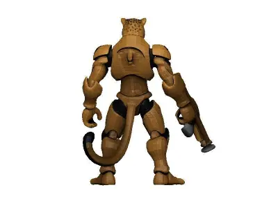 Leopard Cyborg Low-poly 3D model