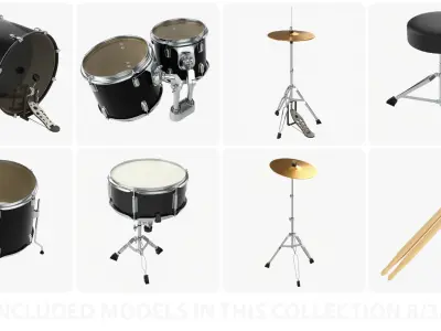 Musical Instrument Large Collection 02 - 38 PBR models 3D Model Pack