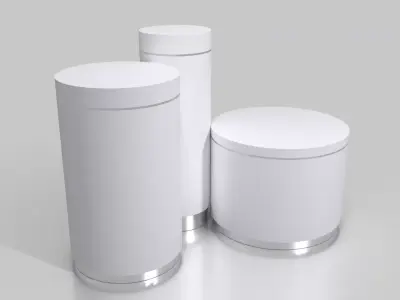 Round Pedestal Display Stand Pack  Exhibition Podium 3D Models 3D model