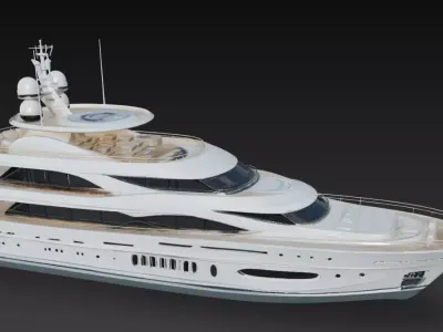 Luxury Mega Yacht Exterior - Modern Superyacht  3D print model