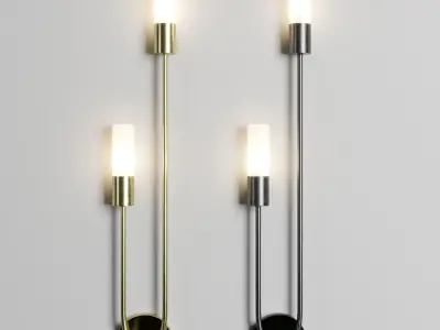 TSHOP Hot Sale LED Wall Lamp Nordic Brass Wall Lamp Bedroom Low-poly 3D model