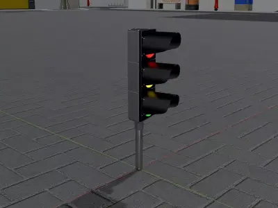 Mobile Construction Site Traffic Light WIP-1 3D model