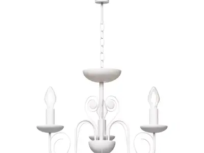 Classic pendant chandelier 60018 3 white with gold Tomas 3D model