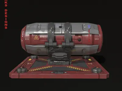 Sci fi container v1 Gameready Low-poly 3D model