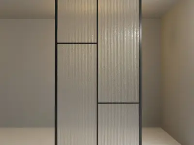 Glass partition door 59 Low-poly 3D model