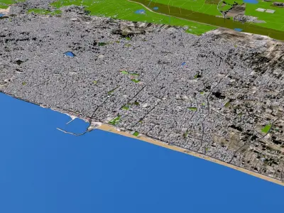 Gaza City 2021 3d model Low-poly 3D model
