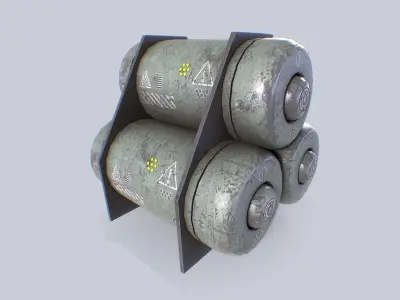 Sci fi gas tank Low-poly 3D model