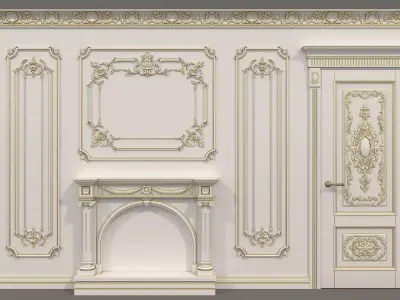 Wall Molding in Classic French style 35 3D model